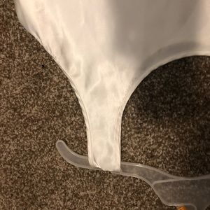 Cream Silky Crop Top